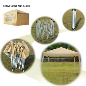 Practical Waterproof Khaki Camping Tent 3 X 3m Right Angle Folding with Two Doors and Two Windows - Product Image 5