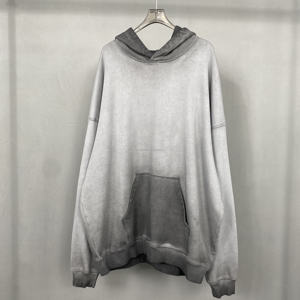 เสื้อมีฮู้ดแบบสวมหัวโอเวอร์ไซส์ผ้าฝ้ายฟอกสีสไตล์วินเทจผ้าเทอร์รี่100% ตามสั่ง - Product Image 6