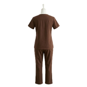 Uniformes Médicos Personalizados OEM para Mujer, Blusa Médica de Manga Corta con Cuello en V, Pantalones Cargo de Pierna Recta, Conjunto de Dos Piezas - Product Image 6