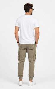 T-shirt blanc à manches courtes pour homme, col rond, couleur unie, coupe classique, jersey décontracté - Product Image 4