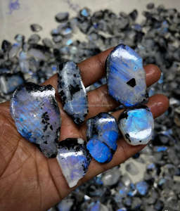 Pierre de lune naturelle tranche lâche pierre précieuse Cabochon poli mélange forme toutes tailles cristal Cabochon bijoux pendentif fabrication pierre précieuse - Product Image 1