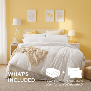 Ensemble de housse de couette respirante en polyester de qualité supérieure, blanc et rose, surdimensionné, 3 pièces, comprenant 1 housse de couette et 2 taies d'oreiller - Product Image 3