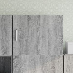 Armoire murale en bois d'ingénierie Sonoma Grey, design réversible de taille moyenne pour un rangement mural polyvalent - Product Image 1