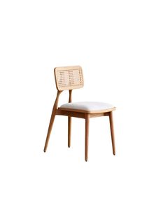 Chaise de jardin en teck et rotin avec assise en mousse souple - Product Image 3