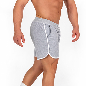 Men's <b>Black</b> Sports Shorts Drawstring Closure Breathable Lightweight Cotton with Contrast Trim for Gym Training - Product Image 4
