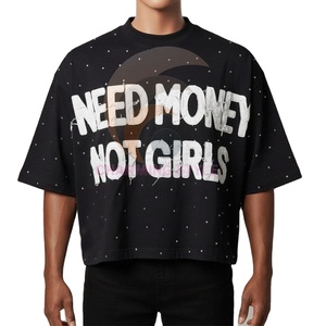 Custom <b>Acid</b> Wash Vintage T Shirt Streetwear Distressing Washed Heavy Cotton T Shirts With Logo <b>Drop</b> Shoulder Oversized - Product Image 1