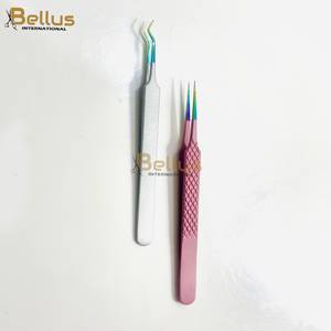 แหนบต่อขนตา Bellus International Professional สีชมพูสด ปลายไฟเบอร์เรียบ ผลิตจากสแตนเลสสตีล สำหรับช่างต่อขนตา - Product Image 6