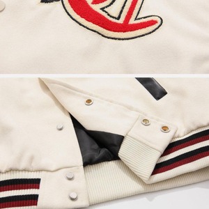 Latest Casual Canvas Varsity <b>Jacket</b> OEM Outdoor Winter Chenille Patch Embroidered Front Waterproof Breathable Windproof Mandarin - Product Image 6