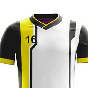 Ensemble de football Maillot de football Dernière conception Vêtements de football pour adultes avec logo personnalisé Confortable et doux Couleur unie Manches courtes Col en V - Product Image 4