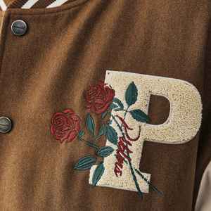 Premium College Varsity Baseball Jacket Custom Logo Canvas <b>Stand</b> Collar Breathable & Heated Front Logo Position OEM Service - Product Image 4