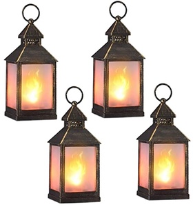 Linternas decorativas doradas de metal hexagonales al por mayor portavelas de Navidad con función colgante para Ramadán y Navidad - Product Image 1