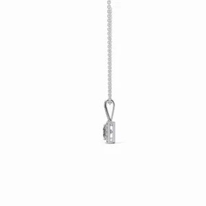 Collar de Moda con Cadena de Eslabones y Colgante de Diamantes Halo Corte Redondo y Princesa en Oro Blanco de 18K para Aniversario de Bodas y Fiestas - Product Image 3