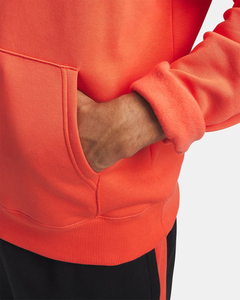 Men's Orange Hooded Regular Fit Pullover Full Sleeve Solid Color Fleece 100% Cotton Casual Autumn Wear Zipper-Up Sweatshirt - Product Image 6