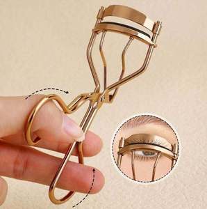 Gold Color Stainless Steel Manual Eyelash Curler Long-Lasting Lash Lift <b>Makeup</b> <b>Tool</b> with Non-Slip Comfort Grip Gentle Design - Product Image 4