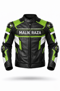 Chaqueta de Motociclista de Cuero Personalizada Multicolor con Logotipos Bordados en 3D - Product Image 5