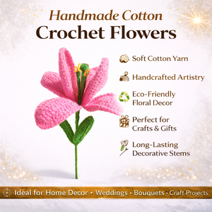 Handmade Cotton Crochet Flowers Decorative <b>Artificial</b> Floral <b>Stems</b> for Home Decor Crafts Bouquets & Wedding Use - Product Image 6