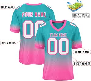 Fabricant de maillots de football américain haut de gamme, maille polyester, impression DTF, séchage rapide, évacuation de l'humidité, nom d'équipe personnalisé, OEM - Product Image 6