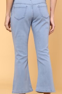 <b>Boot</b> Cut Mid Waist Stretch Denim Jeans Black Blue Vintage Ripped Eco-Friendly Washable - Product Image 2