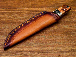 Damascus Steel Drop Point Fixed Blade <b>Knife</b> Wood Resin Handle Mosaic Pin Full Tang Hunting Skinner <b>EDC</b> Sheath Wholesale B2B OEM - Product Image 4