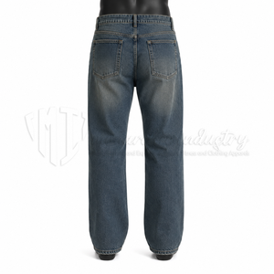 Jeans vintage délavés pour homme, coupe décontractée, jambe droite, pantalon en denim, streetwear décontracté - Product Image 2