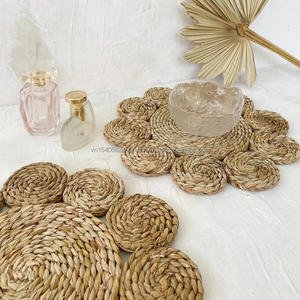 Plaque de recharge en jonc de mer naturel vintage jacinthe d'eau napperons écologiques pour cuisine salle à manger mariage - Product Image 2