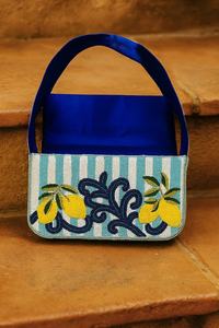 Sac à bandoulière perlé, Sac citron, Sac Côte Amalfi, Sac à main thème italien, Sac d'été, Sacs imprimés citron - Product Image 2