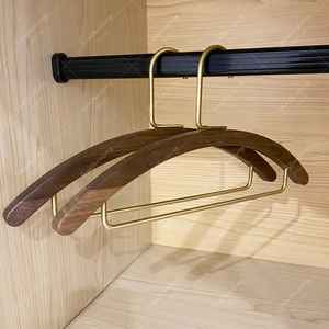 Solid Wood Brass <b>Hangers</b> Non-slip Black Walnut <b>Hangers</b> Suspension <b>Hangers</b> for Clothes Wardrobe Accessories By Universal Overseas - Product Image 6