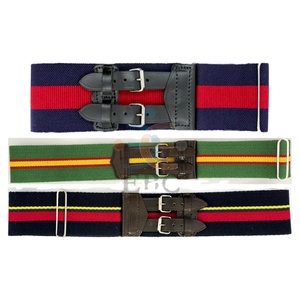 Correa de cuero de color poliéster Cinturón estable Cinturones de tela para desfile Ceremonial Cintura ajustable con ajustador de metal Correas de cuero - Product Image 1