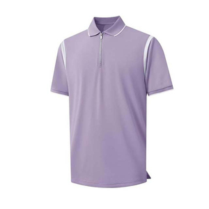 T-shirt zippé pour homme, respirant, tricoté, manches courtes, grande taille, logo personnalisé, décontracté, pour le golf, séchage rapide, design personnalisé - Product Image 6