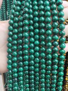 ลูกปัดมาลาไคต์ธรรมชาติทรงกลมเรียบเนียน หินแท้สำหรับทำสร้อยข้อมือ สร้อยคอ DIY เครื่องประดับ - Product Image 6