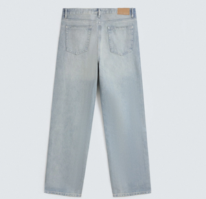 Men's Women's <b>Light</b> Blue Loose Fit Denim Jeans Casual Washed Wide Leg Style Summer Wear Denim Jacket Pant Baggy Styles - Product Image 5