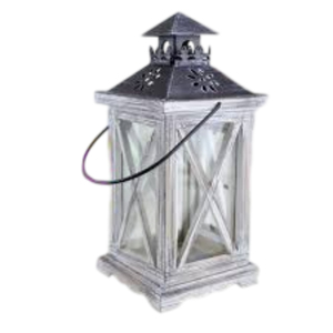 Farol de madera vintage, portavelas decorativo, lámpara de viento de madera, metal y vidrio para decoración del hogar, fiestas, interiores y exteriores. - Product Image 1