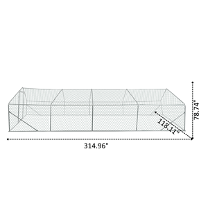 XPT036 Pollaio da Esterno in Metallo con Ampio Spazio 26*10*6FT Gabbia per Animali - Product Image 4