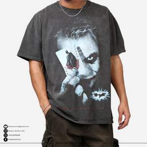 T-shirt à manches courtes surdimensionné avec logo personnalisé, design Joker, 100% coton, style vintage grunge streetwear, coupe ample, respirant - Product Image 5