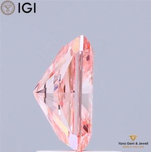 Diamant de laboratoire CVD 1,00 CARAT, taille Radiant, avec certificat IGI, couleur rose vif fantaisie, clarté VS2, pour la création de pendentifs - Product Image 4