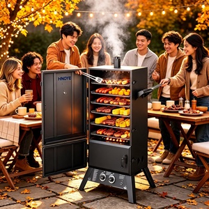 Ahumador para Barbacoa Texas Americano Landmann Alemán <span class=keywords><strong>de</strong></span> 18 Pulgadas con Caja <span class=keywords><strong>de</strong></span> Fuego Desplazada y Cámara <span class=keywords><strong>de</strong></span> Cocción 4 en 1 - Product Image 6