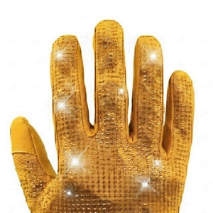 SPORTS FULL Gold Rhinestone Wrist Length Touch Screen Sports Gloves Breathable Eco-Friendly Polyester Men's Football Glove - Product Image 6