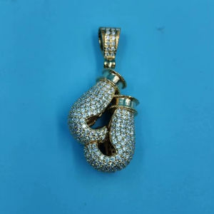 Joyería Hip Hop Unisex, Plata de Ley 925, Chapado en Oro Amarillo, Colgante de Moissanita, Sin Níquel, Sin Plomo, para Hombre y Mujer, GRA - Product Image 1