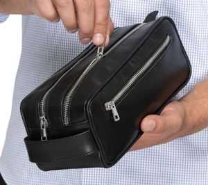 Sac unisexe personnalisé à double compartiment, trousse de toilette en cuir personnalisée, motif bonbon, grande fermeture éclair tendance, usage quotidien - Product Image 5