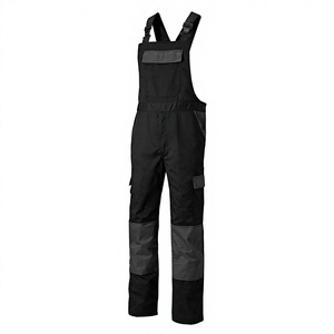 Men's <b>Black</b> Cotton Flame Retardant <b>Work</b> Coverall Yellow Accents Silk Screen Printed Seamless Fusing Outdoor Casual Four Seasons - Product Image 4