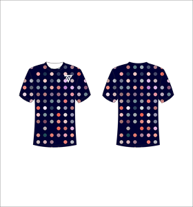 T-shirt pour homme à pois, manches courtes, col rond, décontracté, respirant, coupe classique, imprimé numérique, 100% polyester, tissu tricoté - Product Image 1