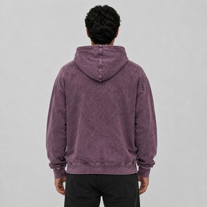 Sudadera con Capucha para Hombre de Alta Calidad, 100% Algodón, Lavado Ácido, Personalizada, Transpirable, con Forro Polar, Suministro OEM, Invierno, Color Sólido, Casual, con Bolsillo y Logotipo Impreso - Product Image 6