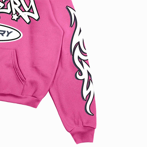 Ensemble de survêtement rose Y2K imprimé graphique, avec logo personnalisé, sweat à capuche zippé intégral et pantalon de survêtement ample, tenue 2 pièces - Product Image 3