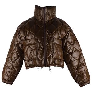 Women's Quilted Puffer <b>Windbreaker</b> Jacket Custom OEM Designs Winter Streetwear Stand Collar Fashion Outerwear Coats for Men - Product Image 4