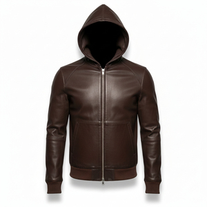 Leather Hoodie Stylish Everyday Use Modern Fashion Winter Men Women High Quality - Product Image 1