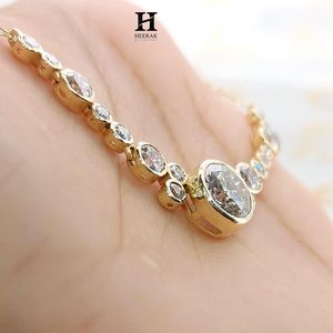 Collier élégant en or 14 carats avec diamants sertis en grappe, bijoux fins minimalistes - Product Image 5