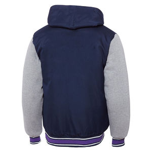 Veste d'hiver matelassée classique personnalisée avec capuche, fermeture éclair, tissu en toile, doublure en coton coupe-vent, coupe confortable - Product Image 2