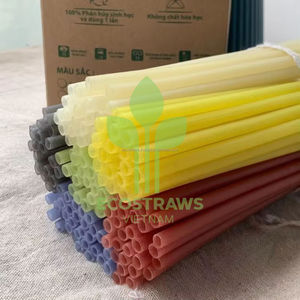 Ecostraws de alta calidad de pajitas a base de arroz de Vietnam con cartón de muestra gratis de alta resistencia al agua - Product Image 5