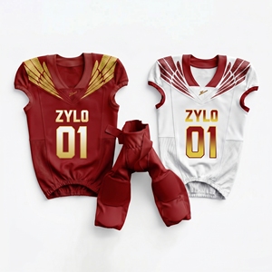 Uniforme de football américain pour hommes de haute qualité, maillot personnalisé avec logo et numéro, équipement d'entraînement respirant en polyester, kit complet, commande en gros - Product Image 3