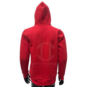Sudadera con Capucha Roja para Hombre con Logotipo Personalizado, Sudadera de Felpa de Alta Calidad, Sudaderas Lisas al por Mayor con Bolsillo Canguro y Puños Acanalados - Product Image 6